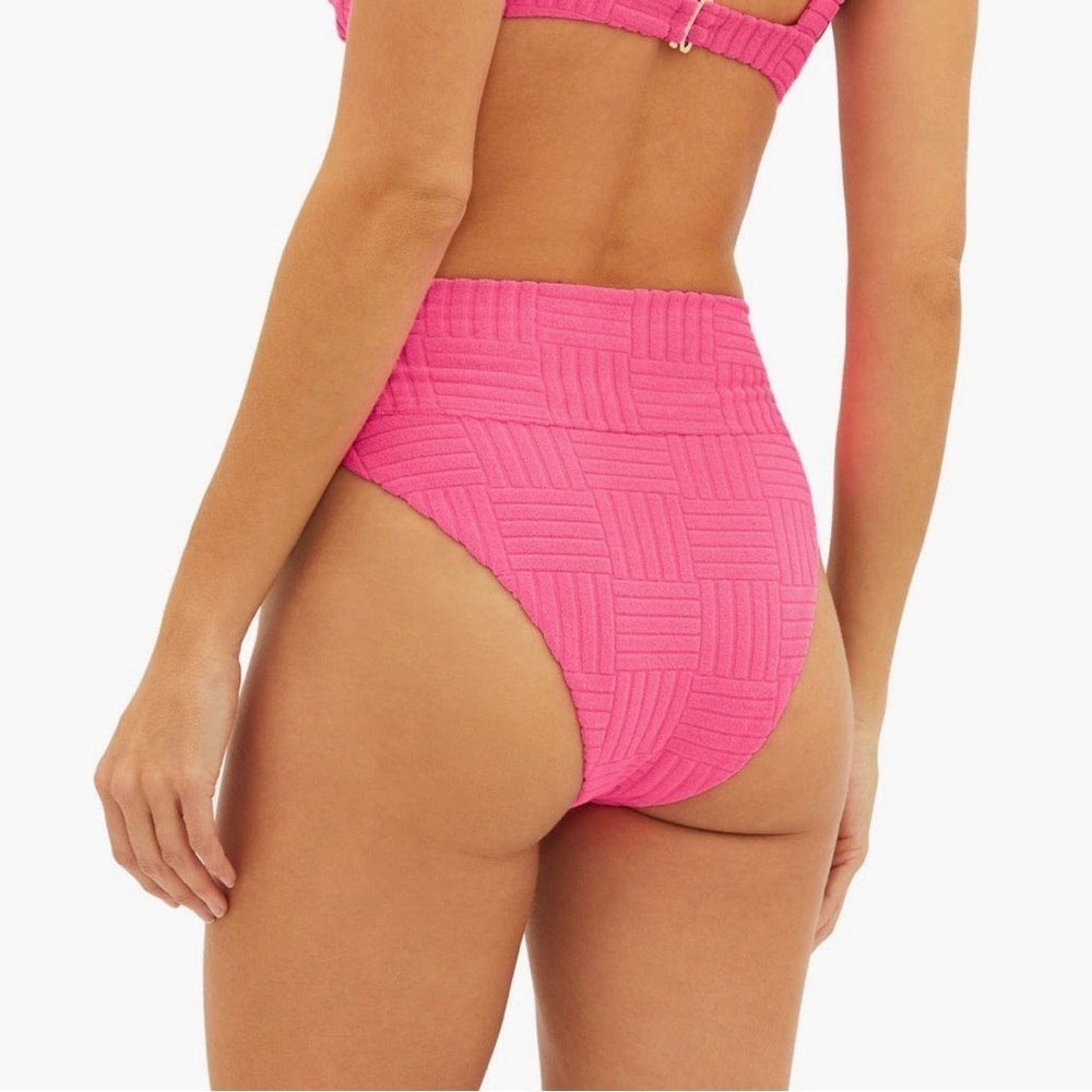 Beach Riot Pink High-Waist Ribbed Bikini Bottom - Picture 2 of 5